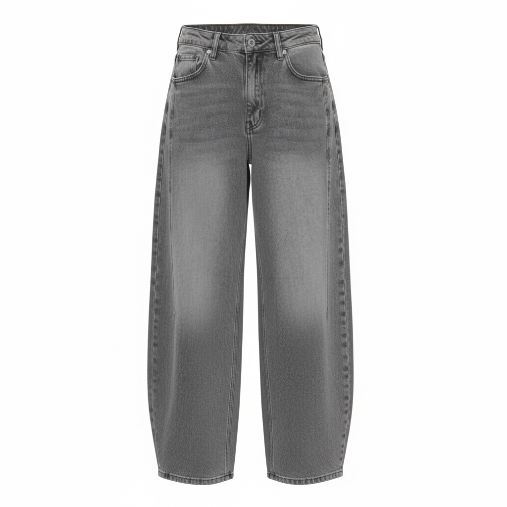 JEANS BARREL GRAY