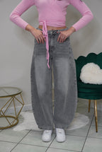 JEANS BARREL GRAY