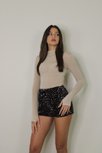 MINI SHORT PAILLETTES BROWN